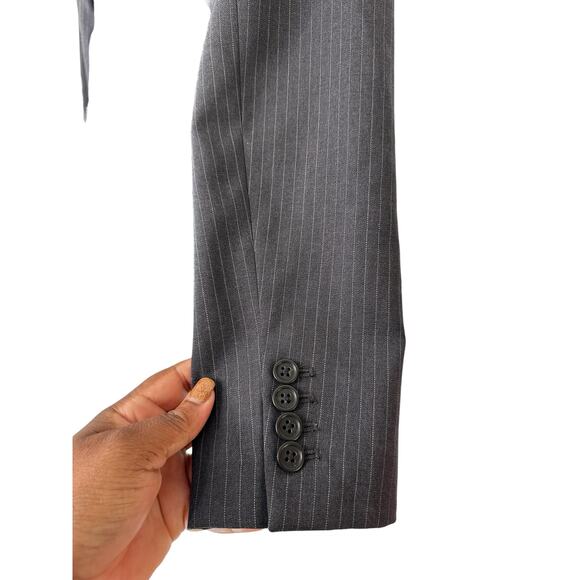 J.Crew 1035 Super 20's Gray Pinstripe Office Work Academia Wool Blazer Size 6 - Picture 7 of 11
